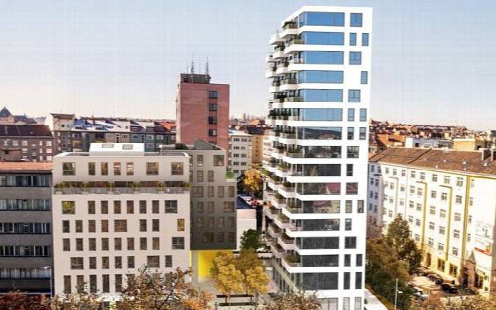 Pohled na dům – Luzanky Mrakodrap