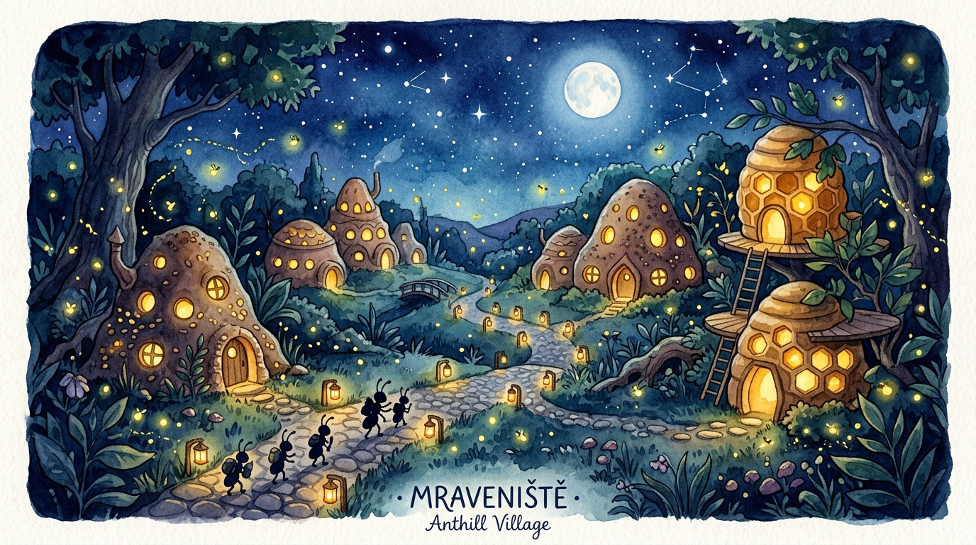 Noční pohled na Mraveniště
